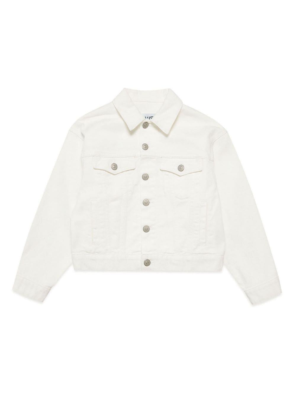 MM6 Maison Margiela Kids logo-embroidered denim jacket - White von MM6 Maison Margiela Kids