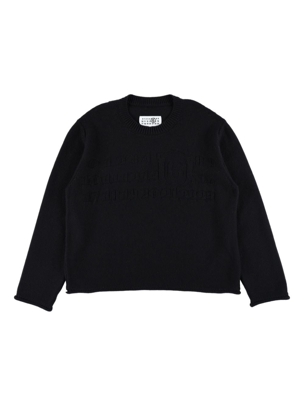 MM6 Maison Margiela Kids logo-intarsia crew-neck sweater - Black von MM6 Maison Margiela Kids