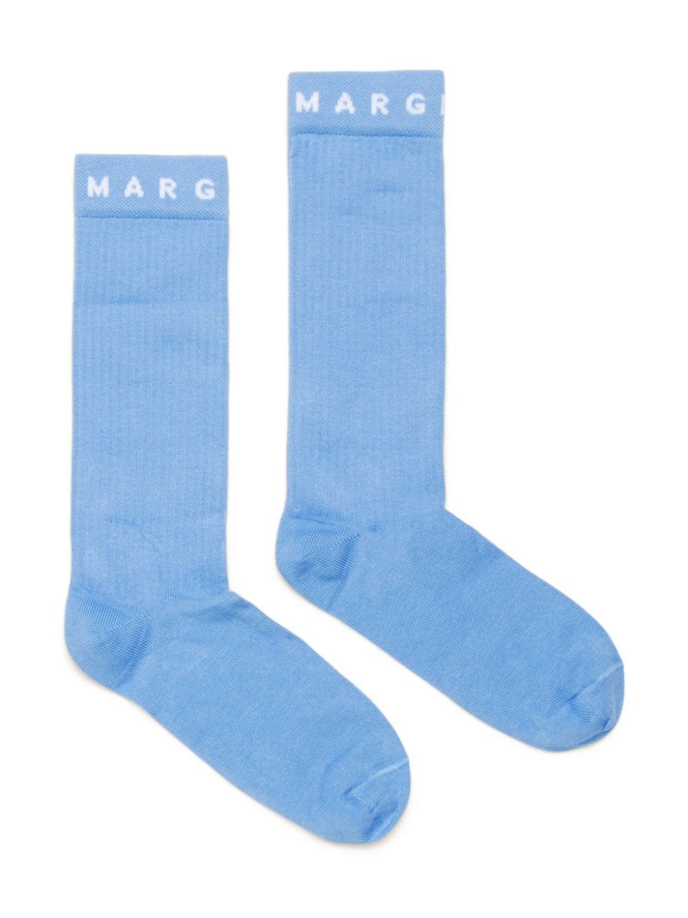 MM6 Maison Margiela Kids logo-intarsia ribbed socks - Blue von MM6 Maison Margiela Kids