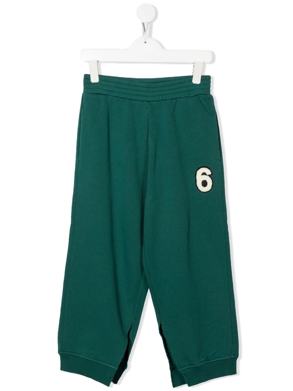 MM6 Maison Margiela Kids logo-patch cotton track pants - Green von MM6 Maison Margiela Kids