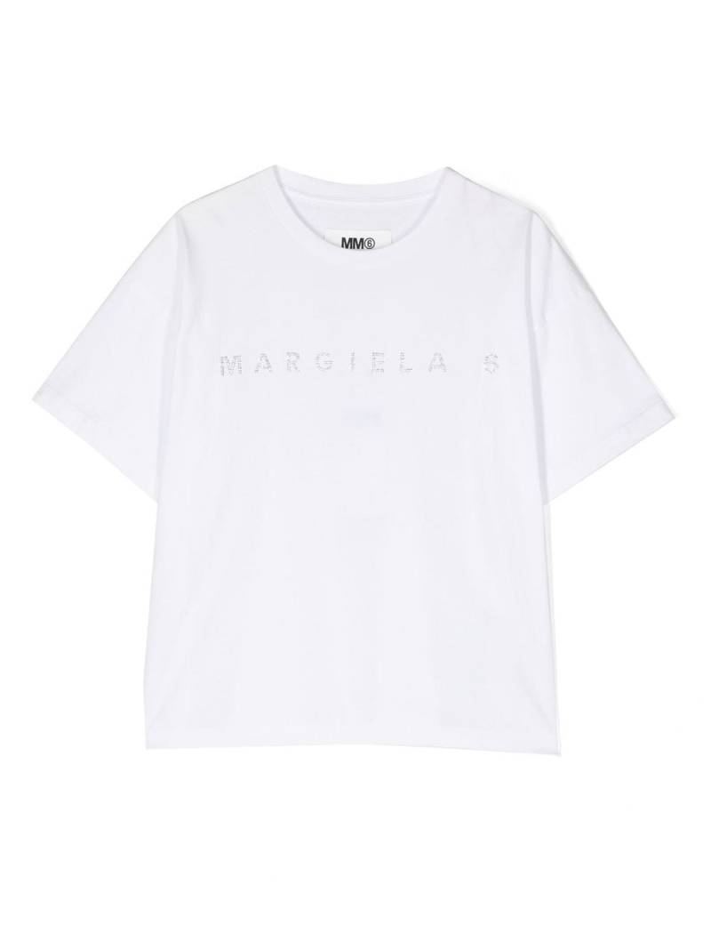 MM6 Maison Margiela Kids logo-print T-shirt - White von MM6 Maison Margiela Kids