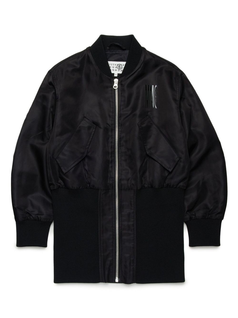 MM6 Maison Margiela Kids logo-print bomber jacket - Black von MM6 Maison Margiela Kids