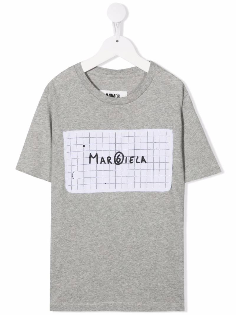 MM6 Maison Margiela Kids logo-print cotton T-shirt - Grey von MM6 Maison Margiela Kids