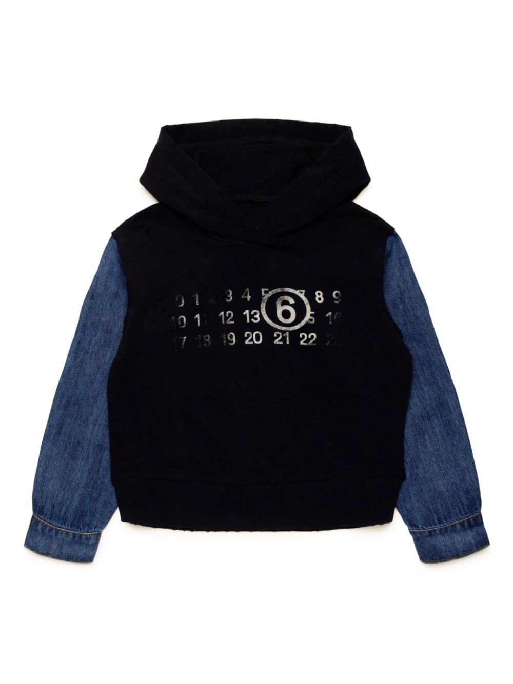 MM6 Maison Margiela Kids logo-print cotton hoodie - Blue von MM6 Maison Margiela Kids