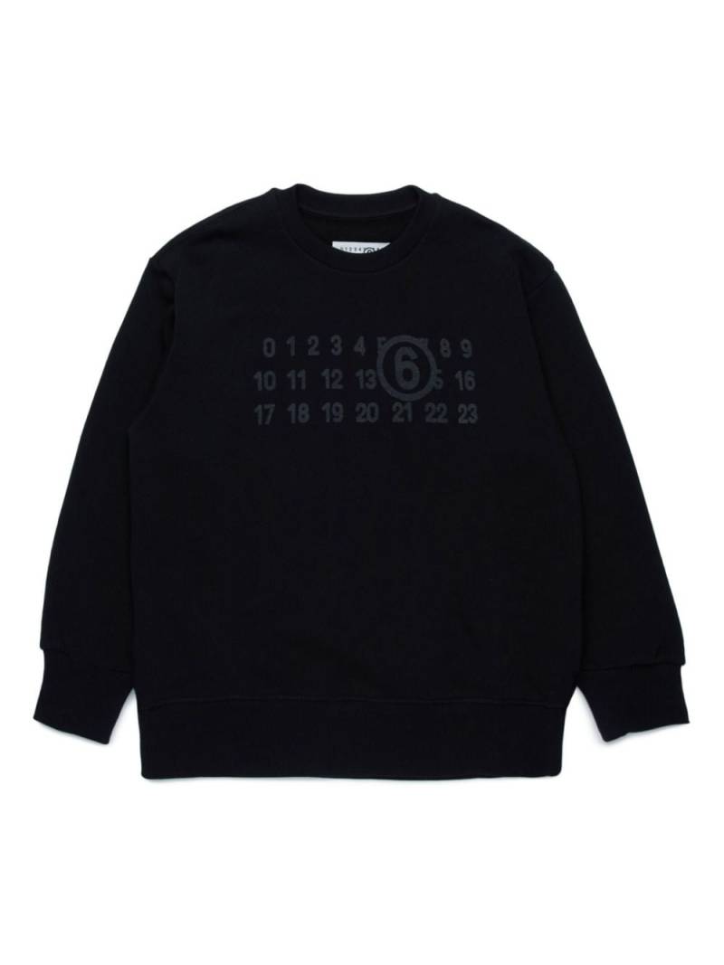 MM6 Maison Margiela Kids logo-print cotton sweatshirt - Black von MM6 Maison Margiela Kids