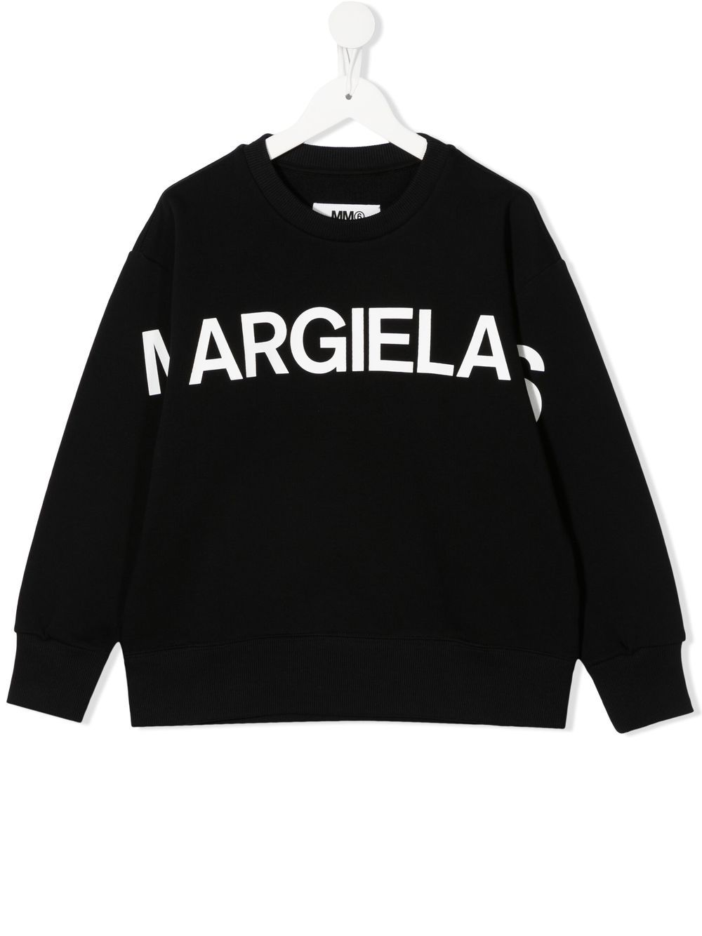 MM6 Maison Margiela Kids logo-print cotton sweatshirt - Black von MM6 Maison Margiela Kids