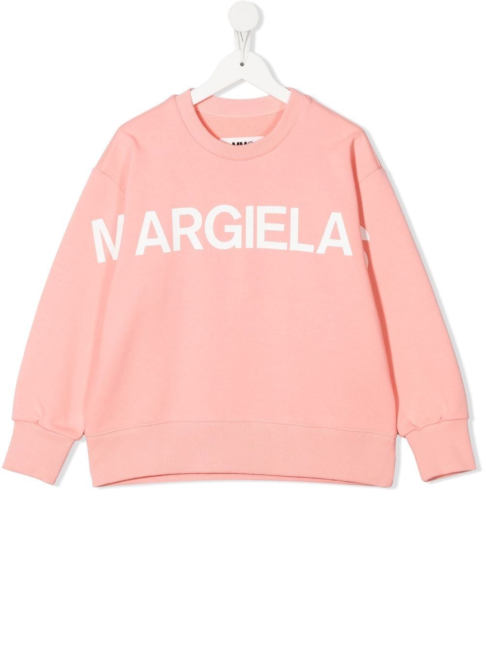 MM6 Maison Margiela Kids logo-print cotton sweatshirt - Pink von MM6 Maison Margiela Kids