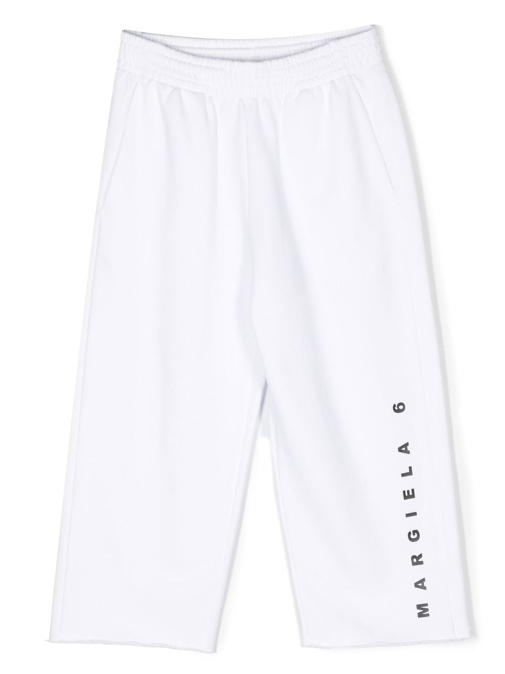 MM6 Maison Margiela Kids logo-print cotton trousers - White von MM6 Maison Margiela Kids