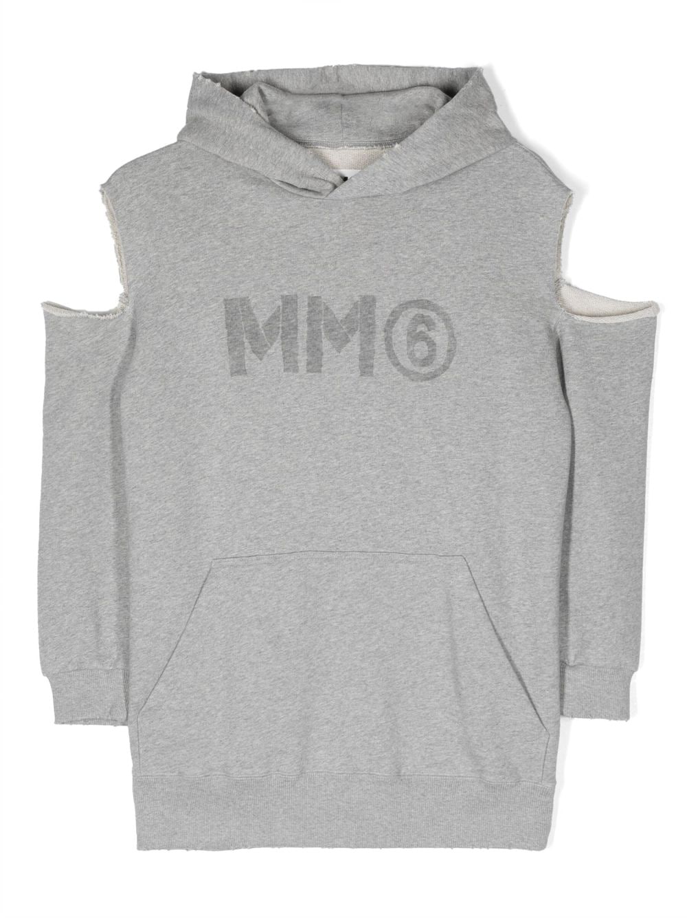 MM6 Maison Margiela Kids logo-print cut-out dress - Grey von MM6 Maison Margiela Kids