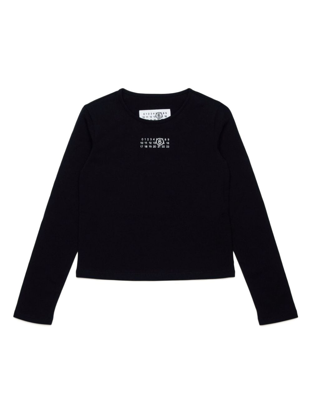 MM6 Maison Margiela Kids logo-print long-sleeve T-shirt - Black von MM6 Maison Margiela Kids