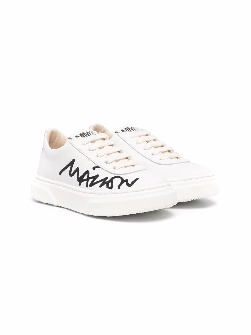 MM6 Maison Margiela Kids logo-print low-top sneakers - White von MM6 Maison Margiela Kids