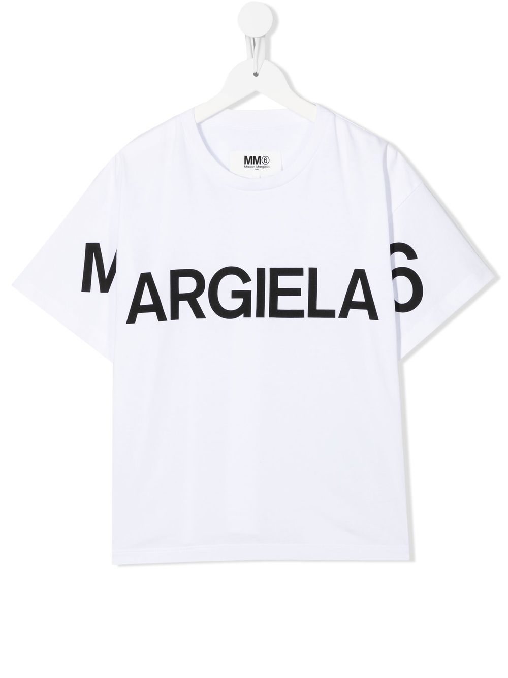 MM6 Maison Margiela Kids logo-print short-sleeve T-shirt - White von MM6 Maison Margiela Kids