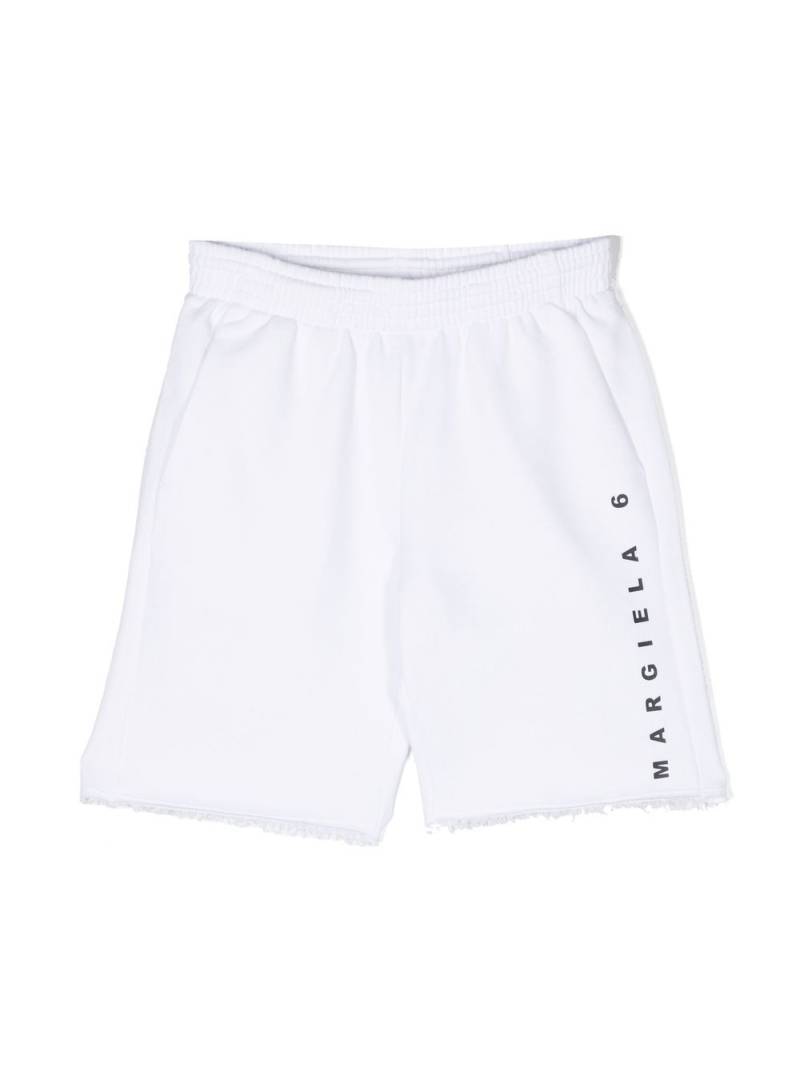 MM6 Maison Margiela Kids logo-print sweat shorts - White von MM6 Maison Margiela Kids