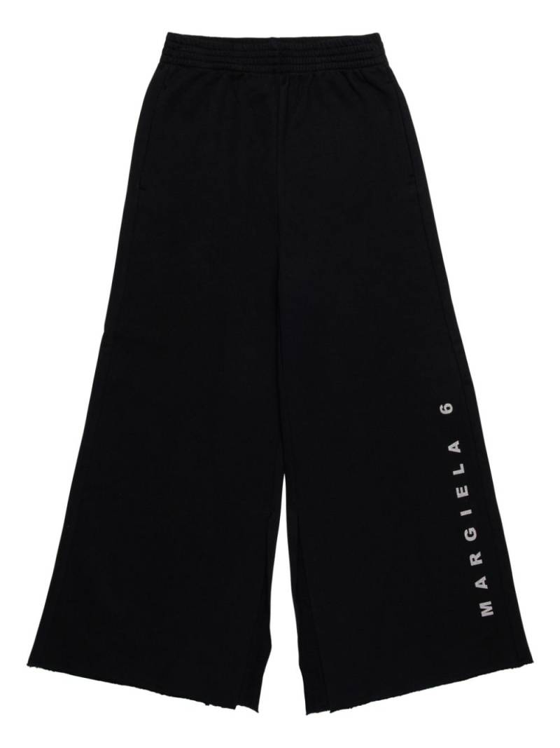 MM6 Maison Margiela Kids logo-print track pants - Black von MM6 Maison Margiela Kids