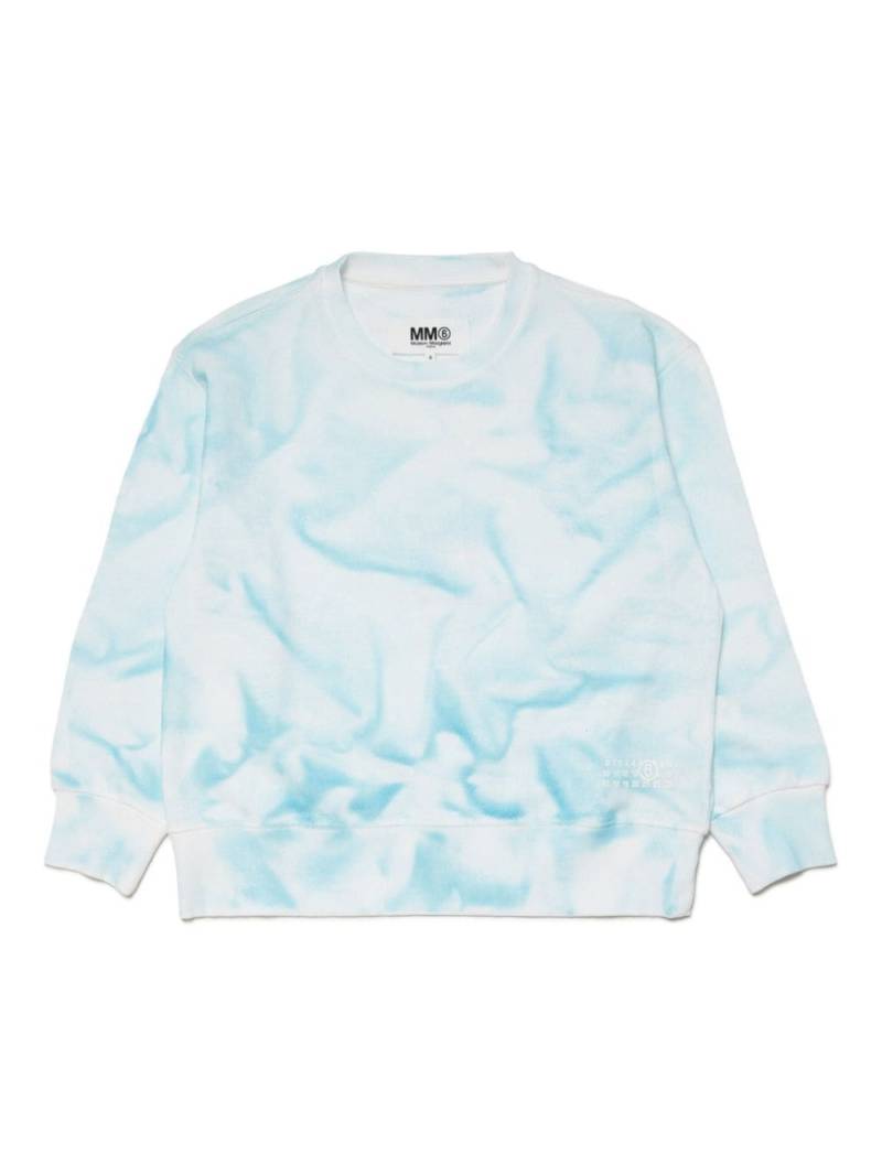 MM6 Maison Margiela Kids marble-print cotton sweatshirt - Blue von MM6 Maison Margiela Kids