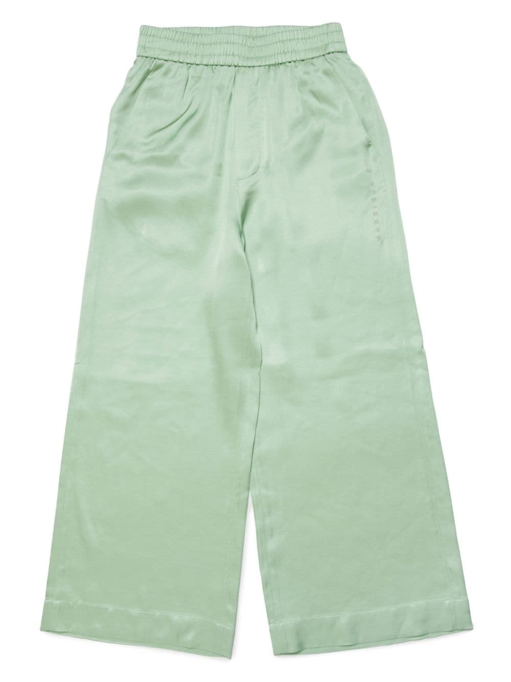 MM6 Maison Margiela Kids mid-rise wide-leg trousers - Green von MM6 Maison Margiela Kids