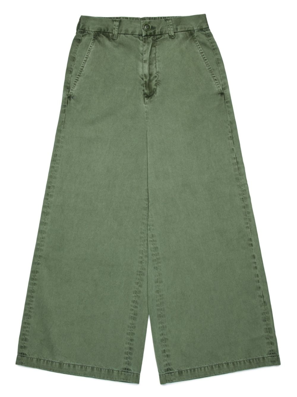 MM6 Maison Margiela Kids numbers-embroidered wide-leg trousers - Green von MM6 Maison Margiela Kids