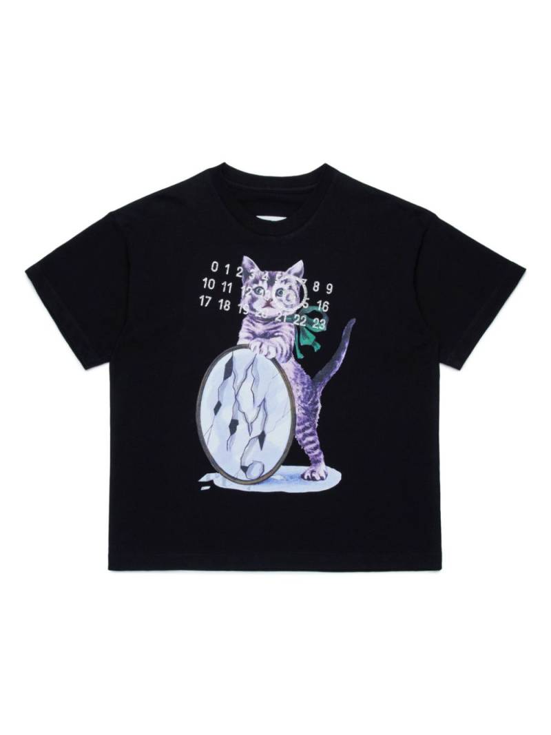 MM6 Maison Margiela Kids numbers-motif cotton T-shirt - Black von MM6 Maison Margiela Kids