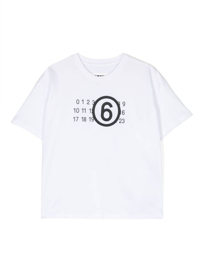 MM6 Maison Margiela Kids numbers-motif cotton T-shirt - White von MM6 Maison Margiela Kids