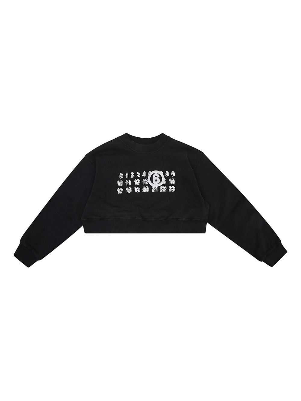 MM6 Maison Margiela Kids numbers-motif cropped sweatshirt - Black von MM6 Maison Margiela Kids