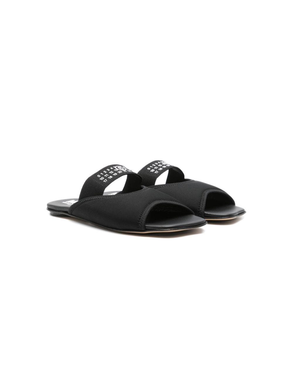 MM6 Maison Margiela Kids numbers-motif slides - Black von MM6 Maison Margiela Kids