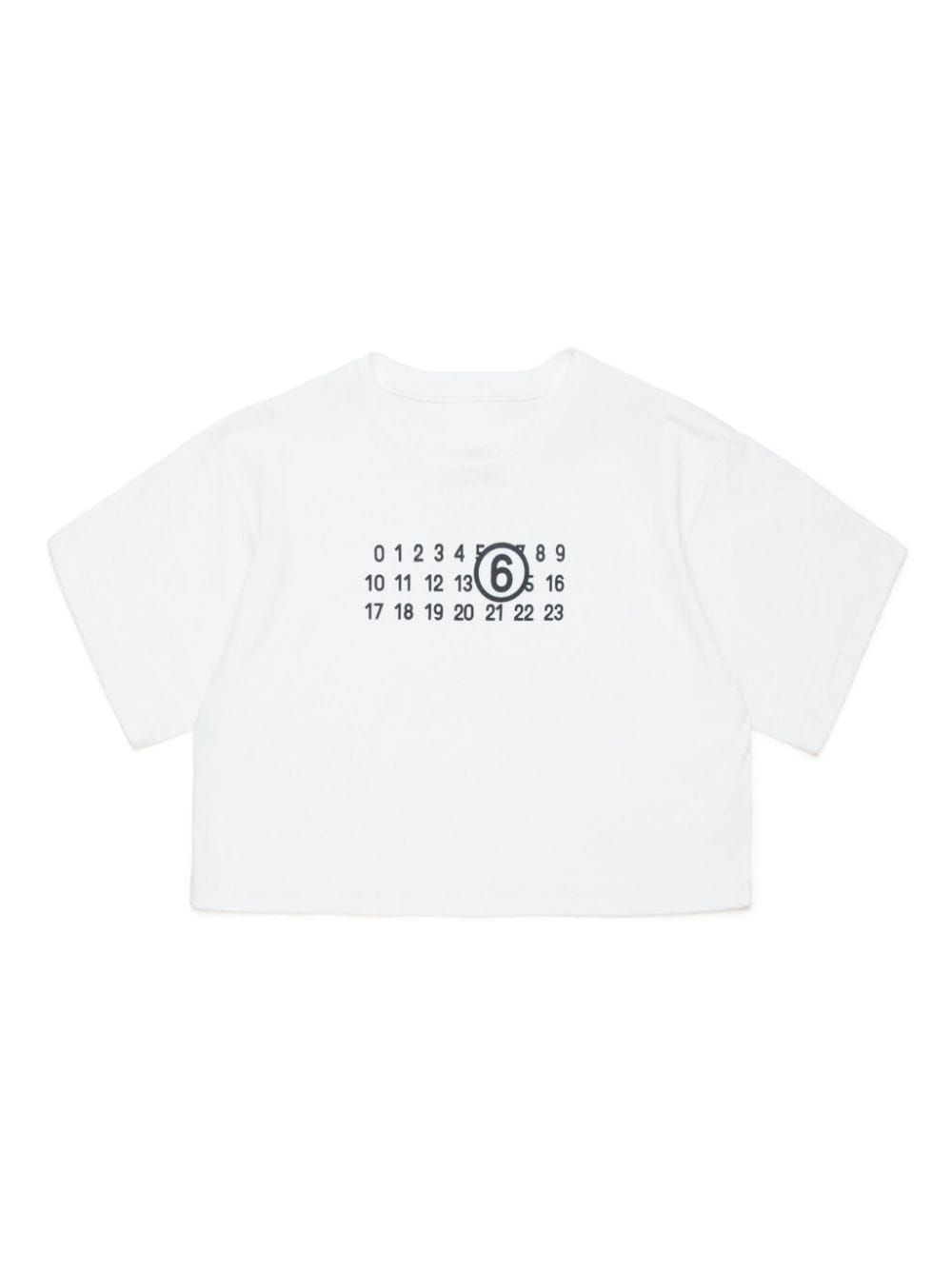 MM6 Maison Margiela Kids numbers-print cotton T-shirt - White von MM6 Maison Margiela Kids