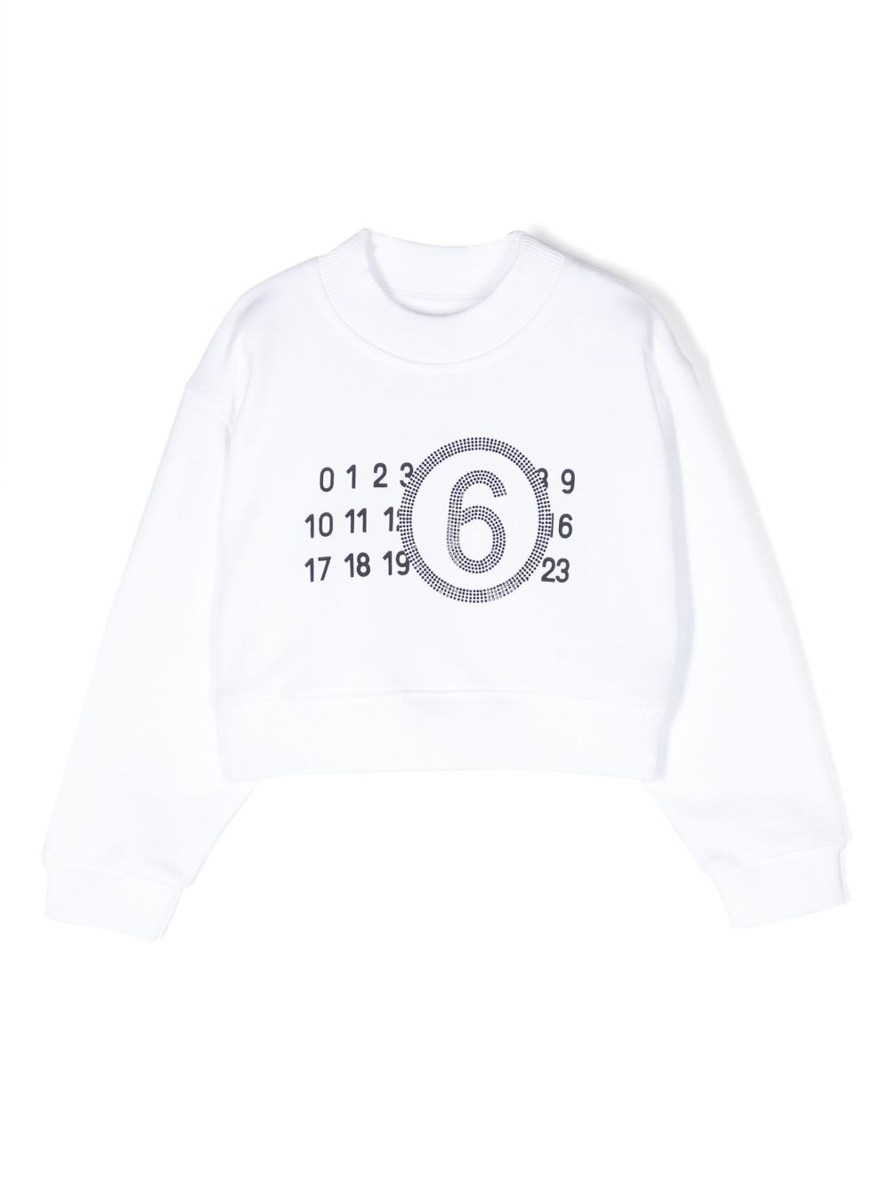 MM6 Maison Margiela Kids numbers-print cotton sweatshirt - White von MM6 Maison Margiela Kids