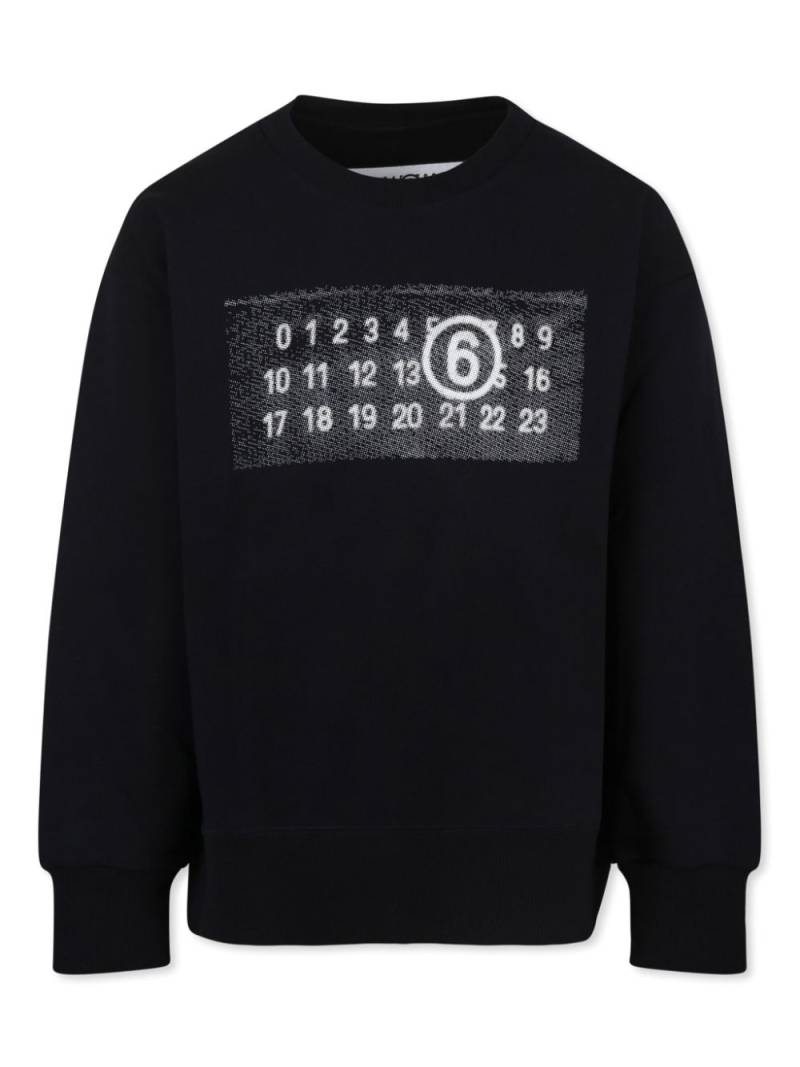 MM6 Maison Margiela Kids numbers-print sweatshirt - Black von MM6 Maison Margiela Kids