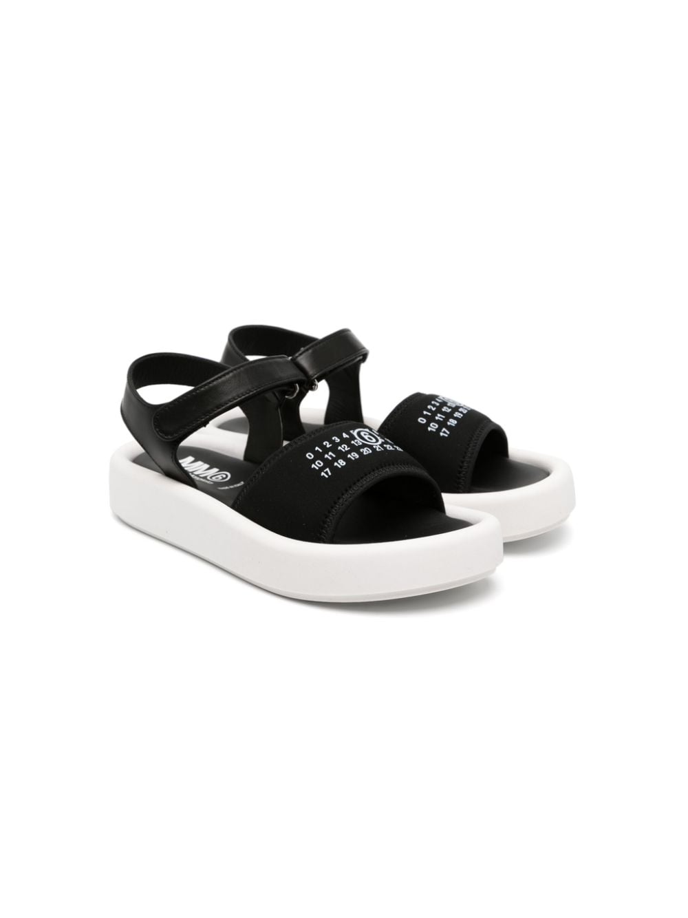 MM6 Maison Margiela Kids numbers-print touch-strap sandals - Black von MM6 Maison Margiela Kids