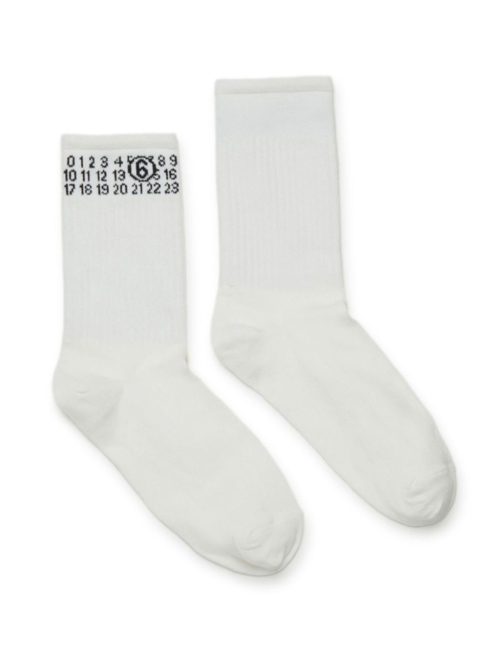 MM6 Maison Margiela Kids numeric logo socks - White von MM6 Maison Margiela Kids