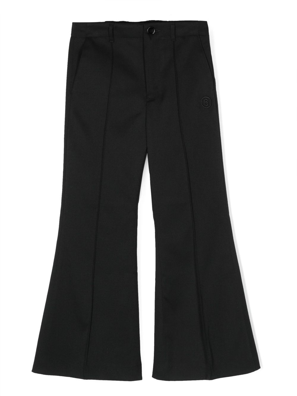 MM6 Maison Margiela Kids pressed-crease flared trousers - Black von MM6 Maison Margiela Kids