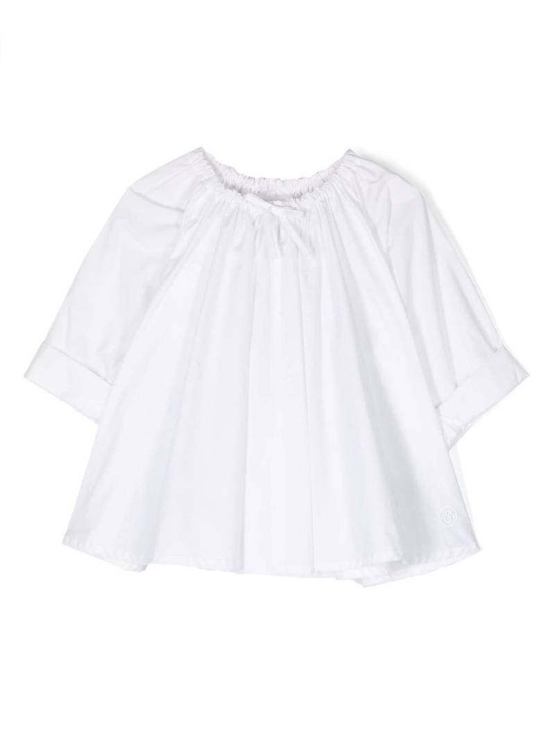 MM6 Maison Margiela Kids ruffle detail shirt - White von MM6 Maison Margiela Kids