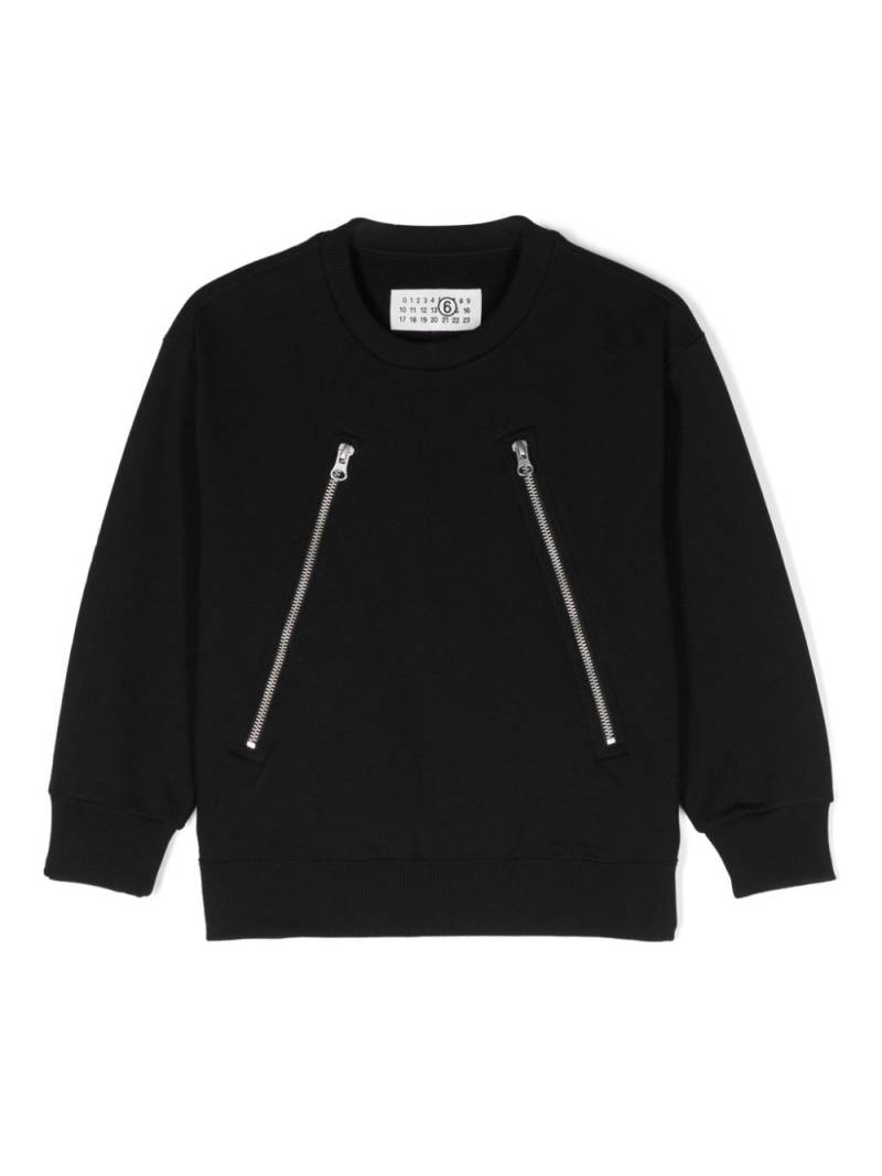 MM6 Maison Margiela Kids single-stitch logo sweatshirt - Black von MM6 Maison Margiela Kids