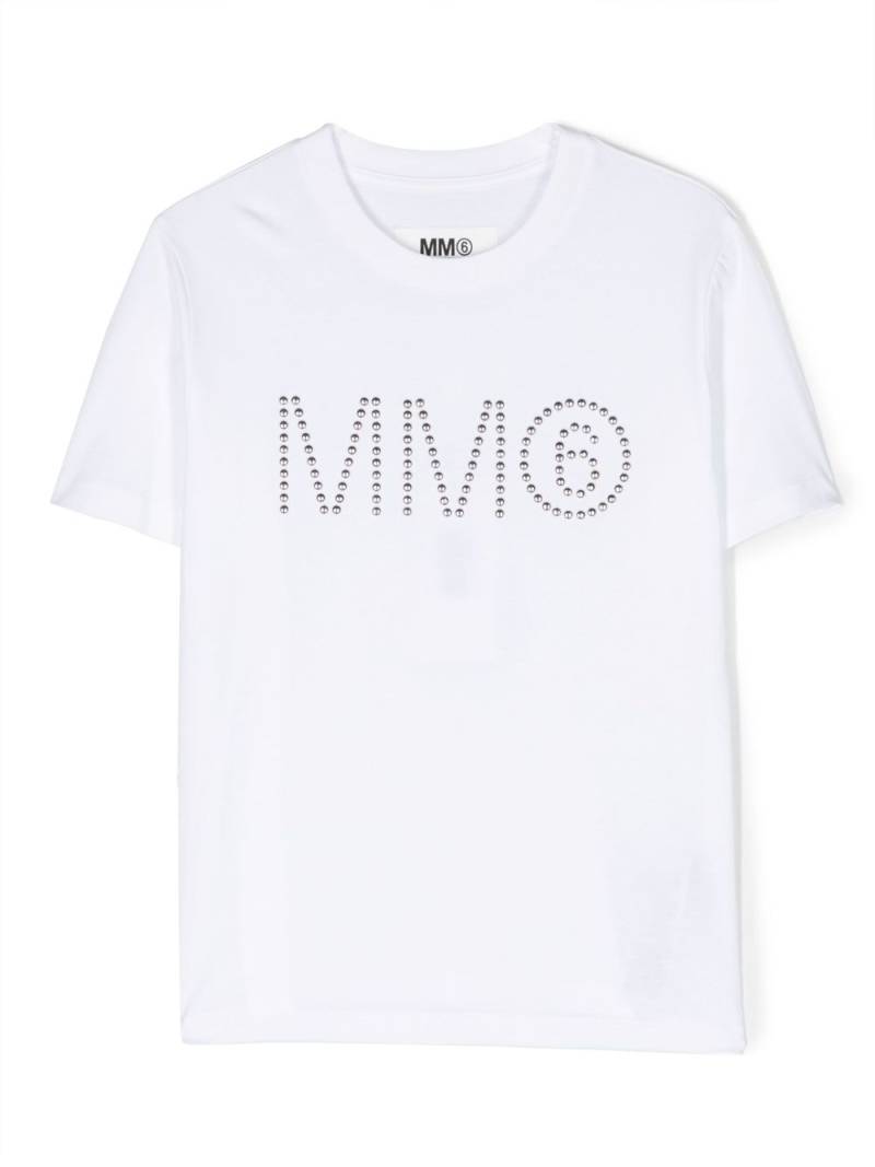 MM6 Maison Margiela Kids stud-embellished short-sleeve T-shirt - White von MM6 Maison Margiela Kids