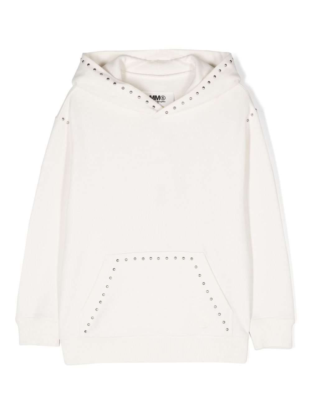 MM6 Maison Margiela Kids studded cotton hoodie - White von MM6 Maison Margiela Kids