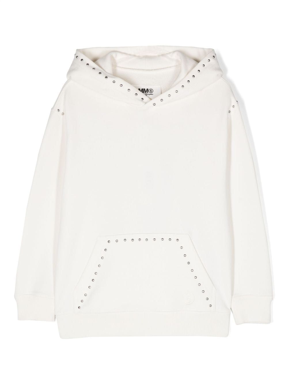 MM6 Maison Margiela Kids studded cotton hoodie - White von MM6 Maison Margiela Kids