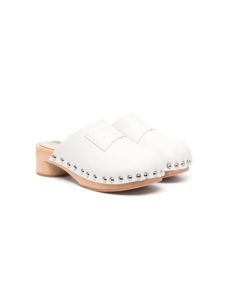 MM6 Maison Margiela Kids studded leather clogs - Neutrals von MM6 Maison Margiela Kids