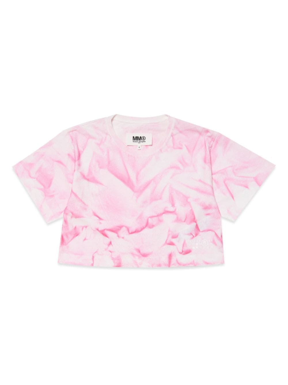 MM6 Maison Margiela Kids tie-dye print cropped cotton T-shirt - Pink von MM6 Maison Margiela Kids