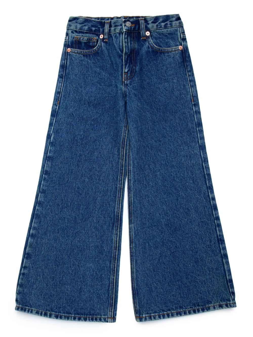 MM6 Maison Margiela Kids wide leg cotton jeans - Blue von MM6 Maison Margiela Kids