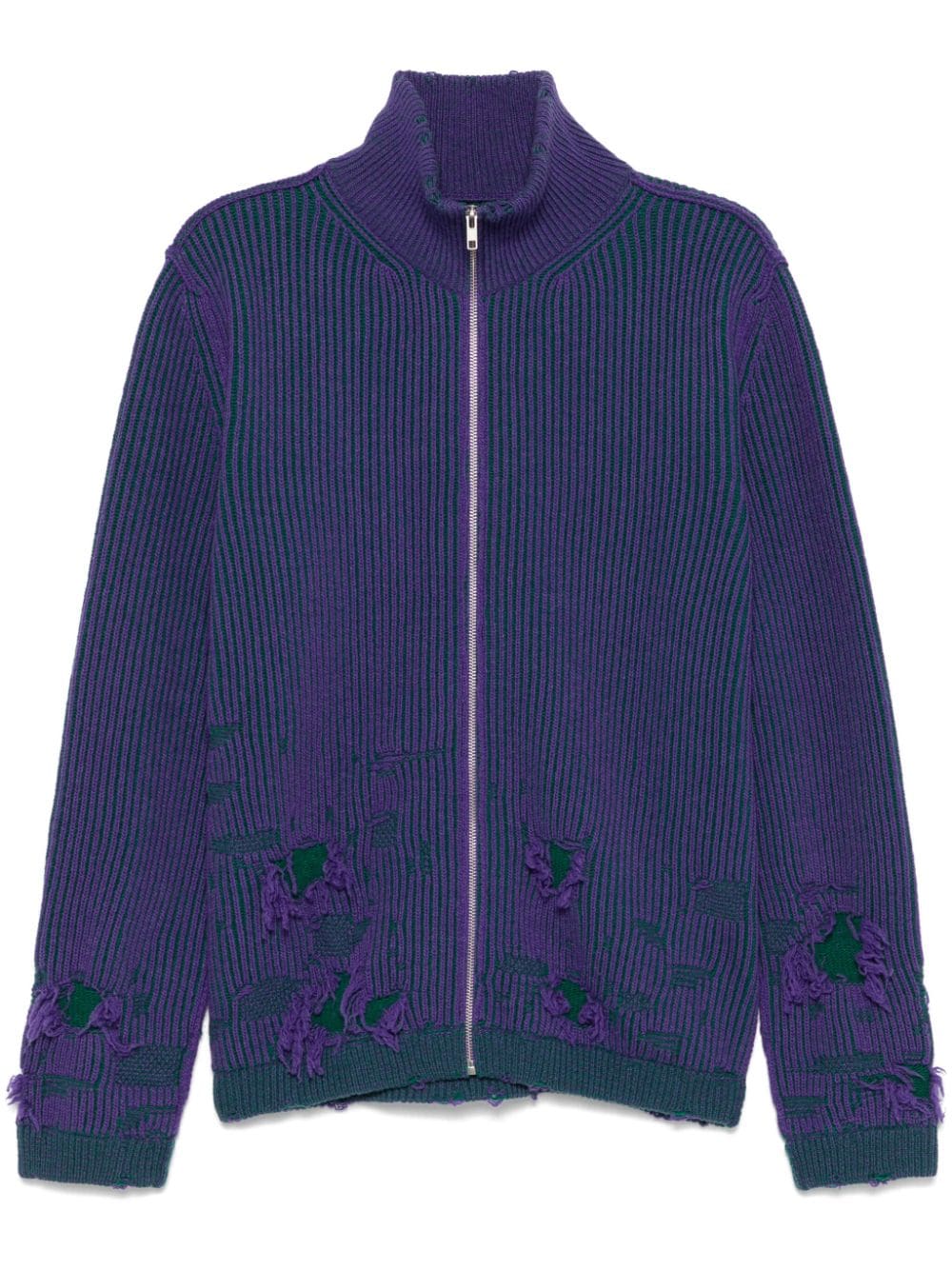 MM6 Maison Margiela 3D-knit cardigan - Purple von MM6 Maison Margiela