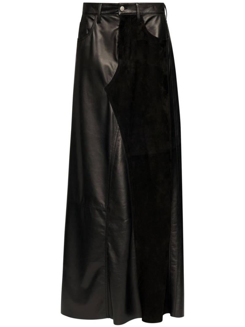 MM6 Maison Margiela 5-pockets panelled leather long skirt - Black von MM6 Maison Margiela