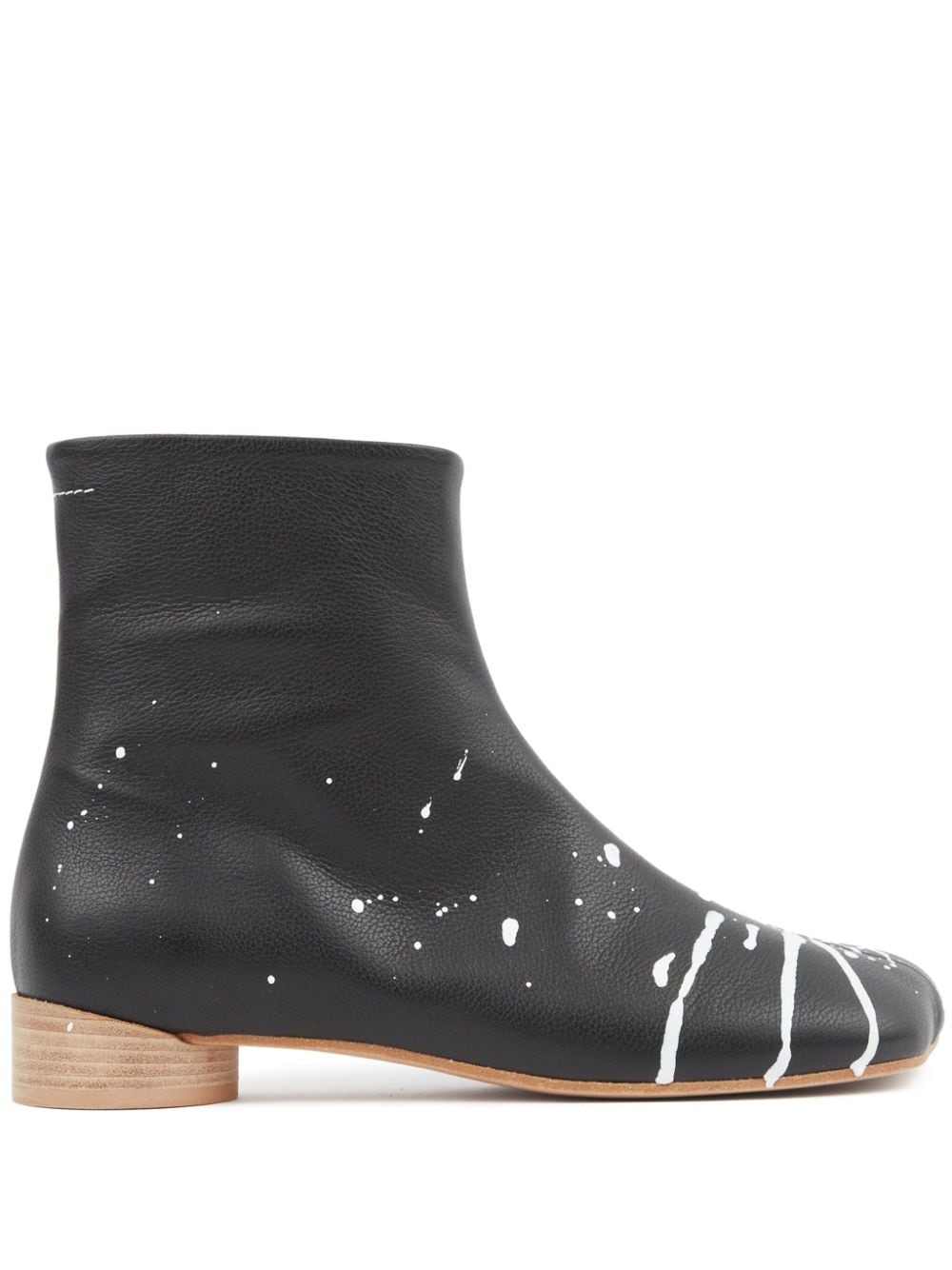 MM6 Maison Margiela Anatomic 30mm paint splatter-detail boots - Black von MM6 Maison Margiela