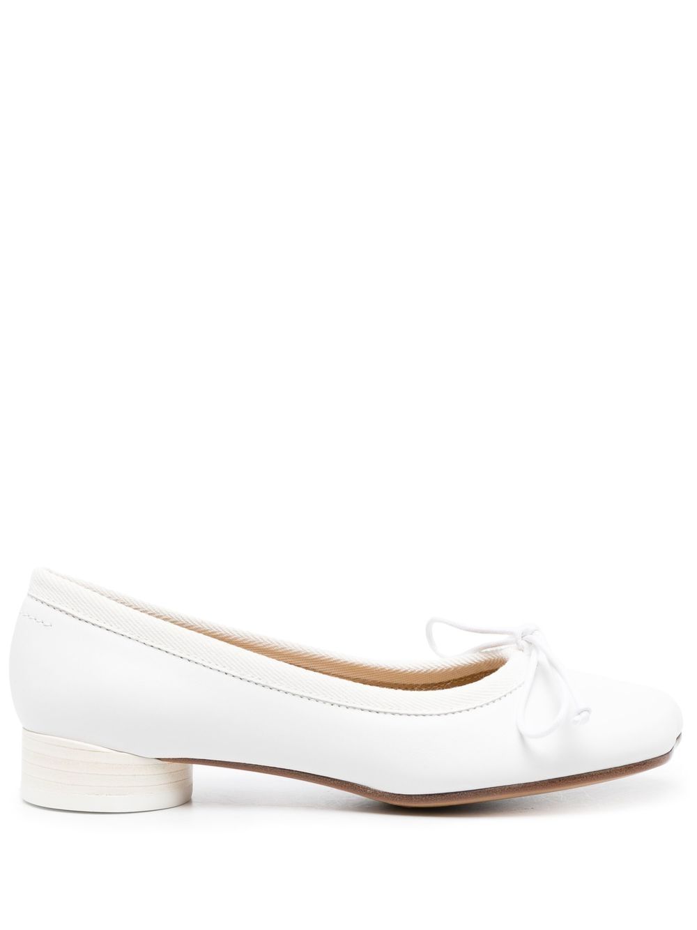 MM6 Maison Margiela Anatomic leather ballerina shoes - White von MM6 Maison Margiela