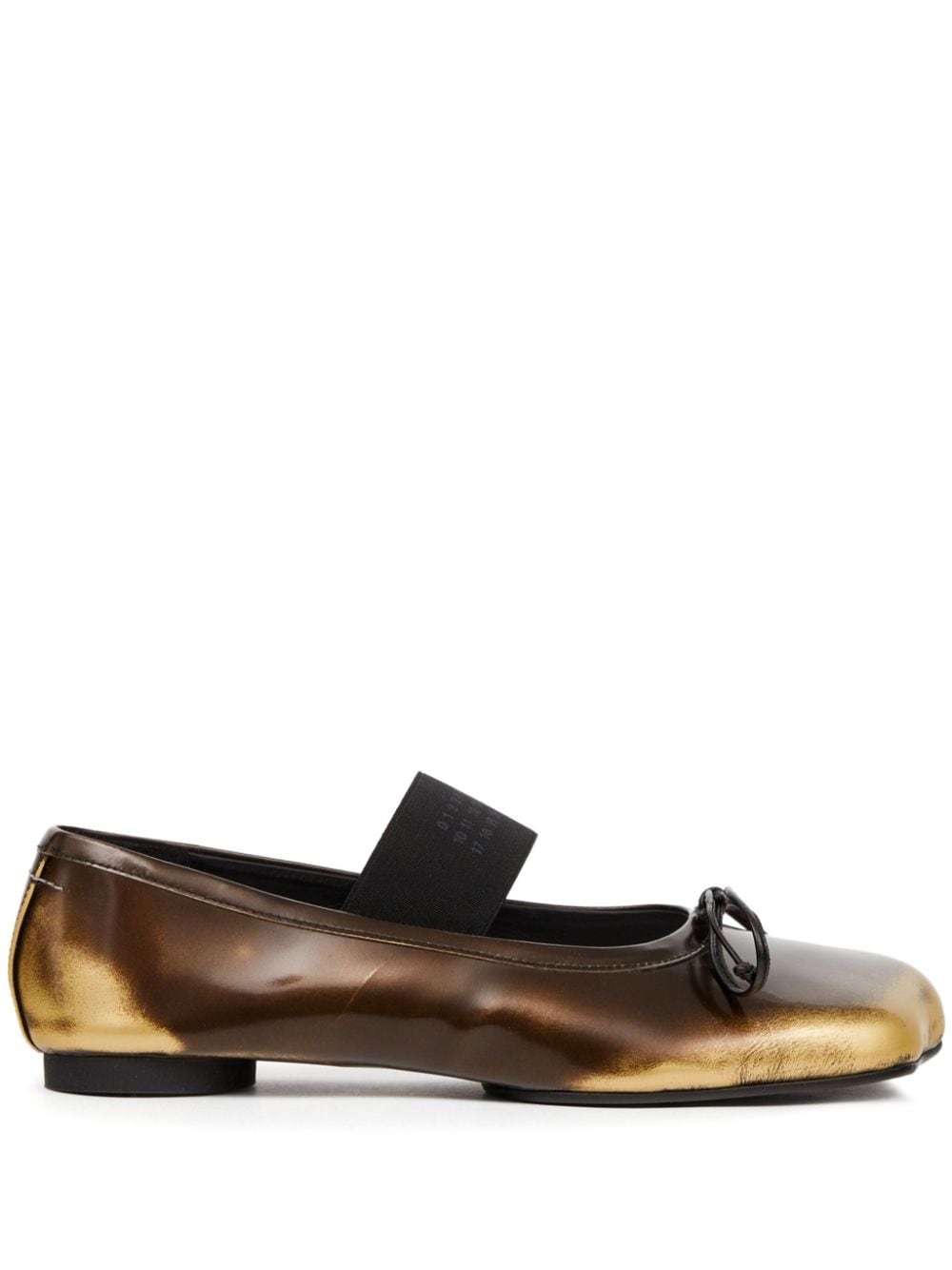 MM6 Maison Margiela Atomic leather ballerina shoes - Brown von MM6 Maison Margiela