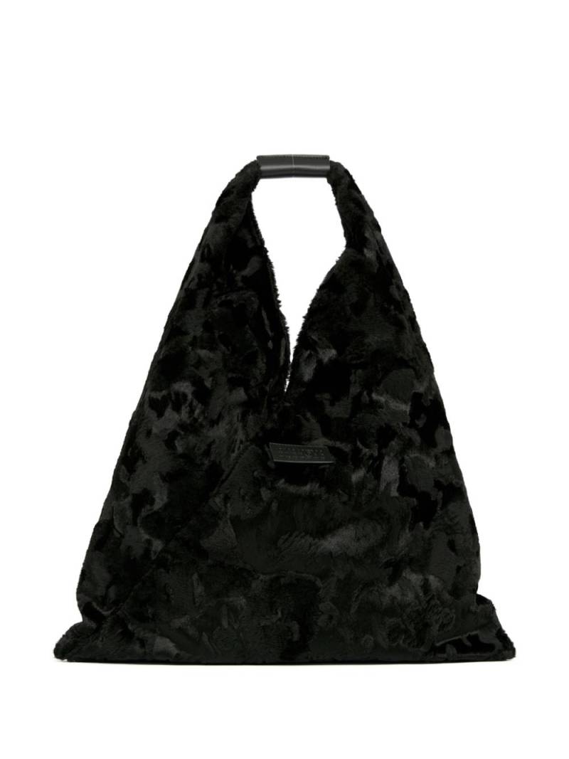 MM6 Maison Margiela Classic Japanese faux-fur tote bag - Black von MM6 Maison Margiela