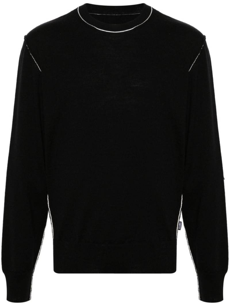 MM6 Maison Margiela Gauge 12 contrasting-trim jumper - Black von MM6 Maison Margiela