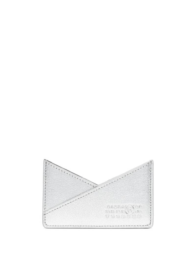 MM6 Maison Margiela Japanese 6 leather card holder - Silver von MM6 Maison Margiela