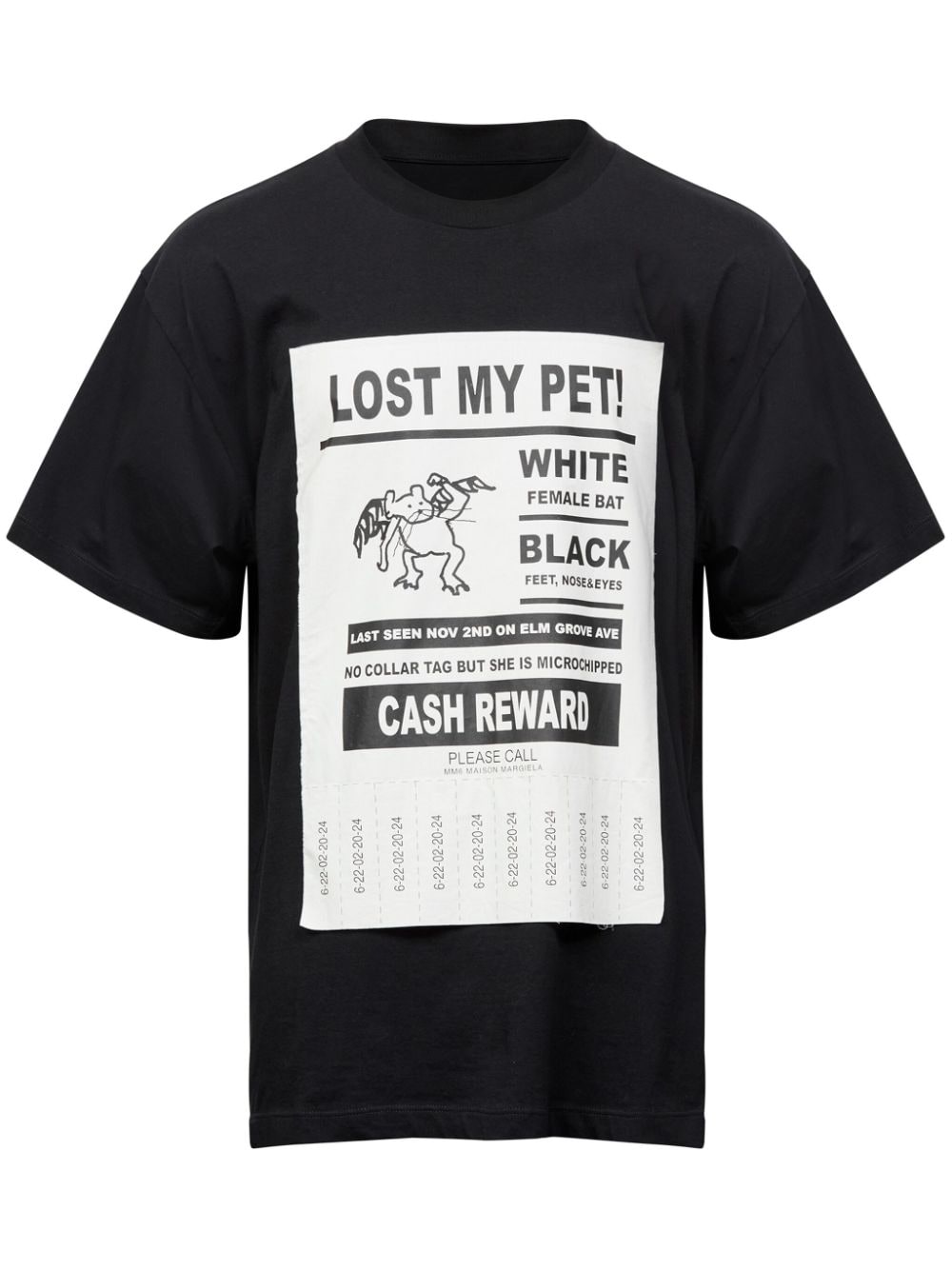 MM6 Maison Margiela Lost My Pet cotton T-shirt - Black von MM6 Maison Margiela