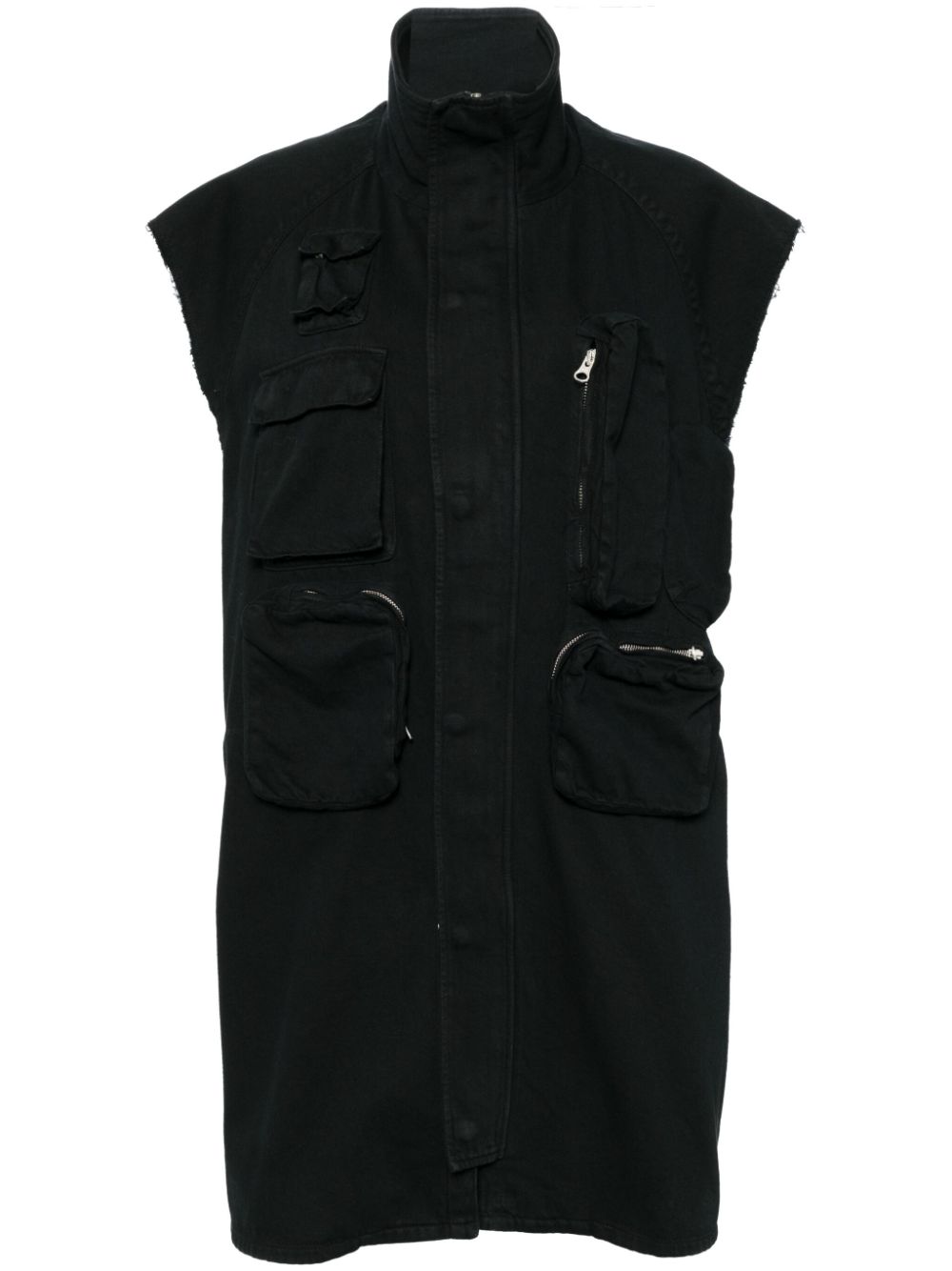 MM6 Maison Margiela multi-pocket zip-up vest - Black von MM6 Maison Margiela