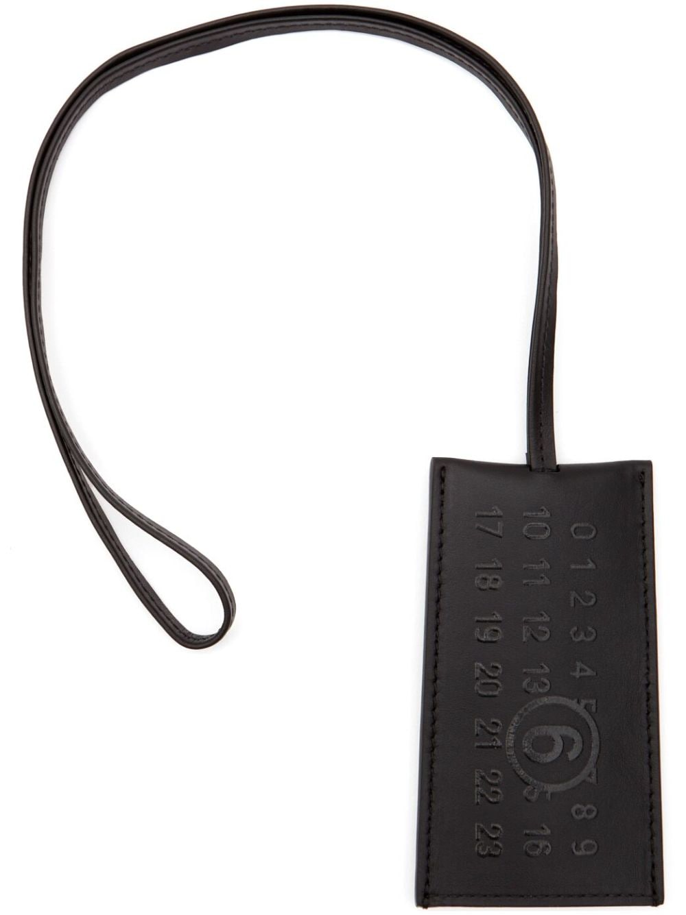 MM6 Maison Margiela Numeric logo-embossed keyring - Black von MM6 Maison Margiela